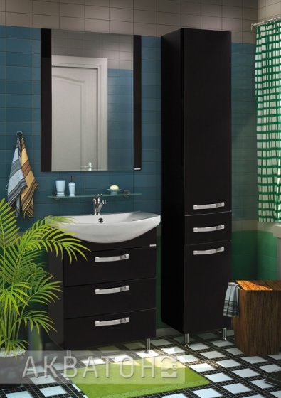 Фото товара Комплект мебели для ванной Акватон Ария Н 65 черная