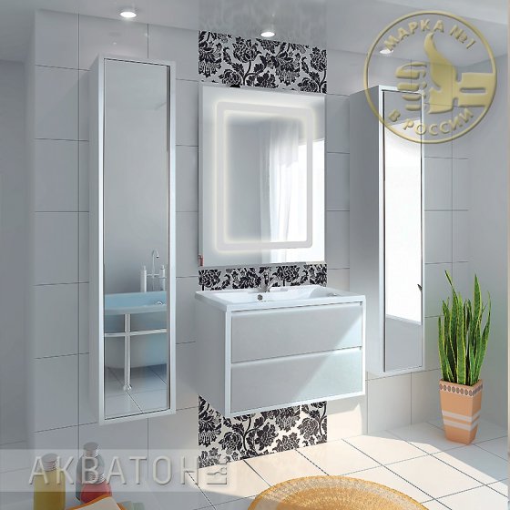 Фото товара Комплект мебели для ванной Акватон Римини 80 белая