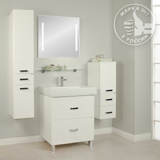 Фото товара Комплект мебели для ванной Акватон Америна Н 80 белая