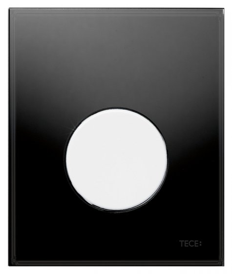 Фото товара Кнопка смыва Tece Loop Urinal 9 242 654 черное стекло, кнопка белая