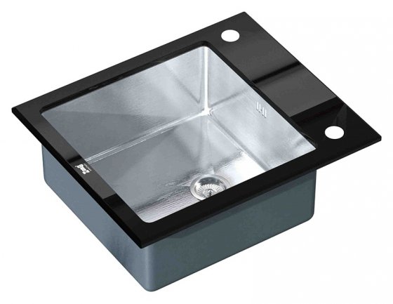 Фото товара Мойка кухонная Zorg Inox Glass GL-6051-BLACK черное стекло