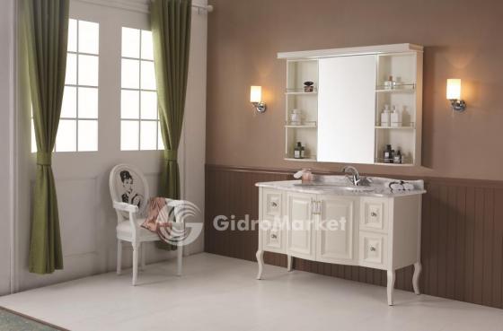 Фото товара Мебель для ванной La Tezza Tess 130 C белый глянец