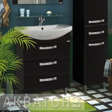 Фото товара Комплект мебели для ванной Акватон Ария Н 65 черная