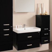 Фото товара Комплект мебели для ванной Акватон Америна 80 чёрная