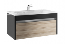 Фото товара Комплект мебели для ванной EFP Карино 80 черный с эбони