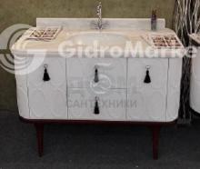 Фото товара Мебель для ванной Tessoro Allegro 120 белый глянец ножки черный глянец