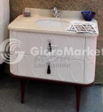 Фото товара Мебель для ванной Tessoro Allegro белый глянец ножки орех