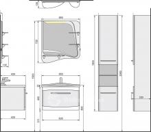 Фото товара Комплект мебели для ванной Velvex Iva 65 подвесной венге