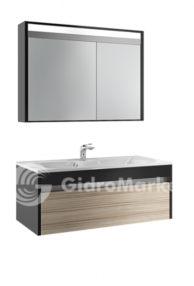Фото товара Комплект мебели для ванной EFP Карино 100 черный с эбони