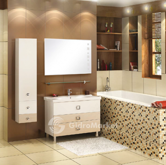 Фото товара Комплект мебели для ванной Акватон Стамбул 105 сосна ларедо