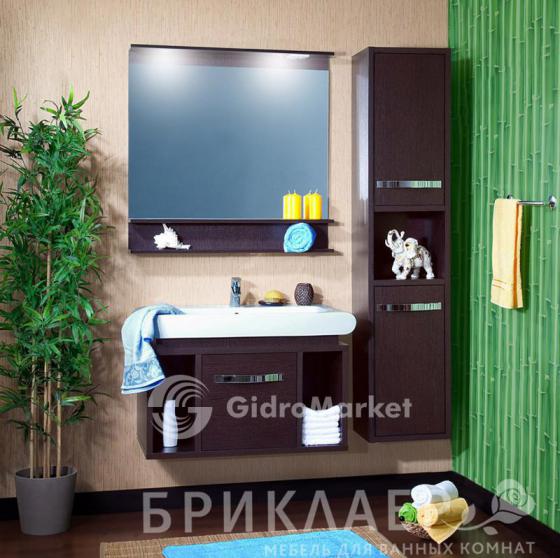 Фото товара Комплект мебели для ванной Бриклаер Куба 90 (венге)
