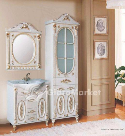 Фото товара Комплект мебели для ванной Atoll Наполеон 95 золото