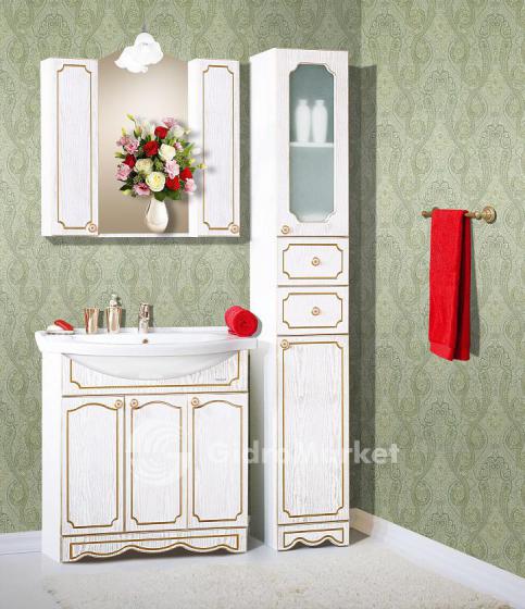 Фото товара Комплект мебели для ванной Бриклаер Лючия 90 золото