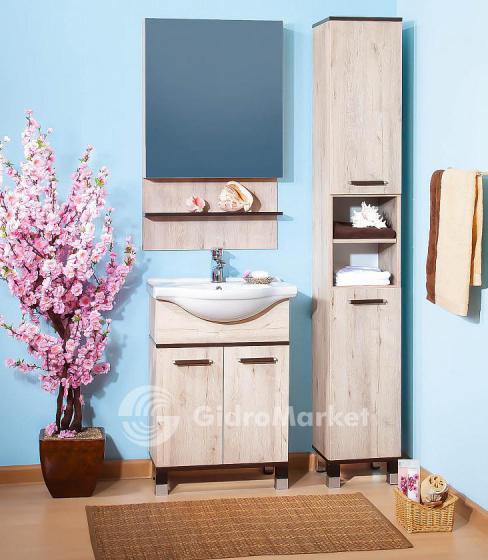 Фото товара Комплект мебели для ванной Бриклаер Карибы 60 Дуб кантри/венге