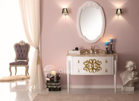 Фото товара Мебель для ваннойTessoro Sofi белый глянец с золотом