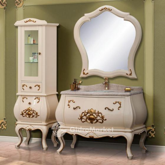 Фото товара Мебель для ванной Tessoro Donato бежевый глянец с золотом