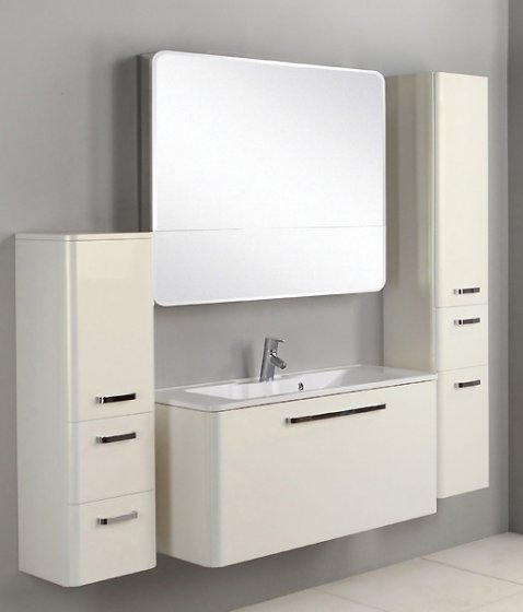 Фото товара Комплект мебели для ванной Акватон Валенсия 110 белый жемчуг