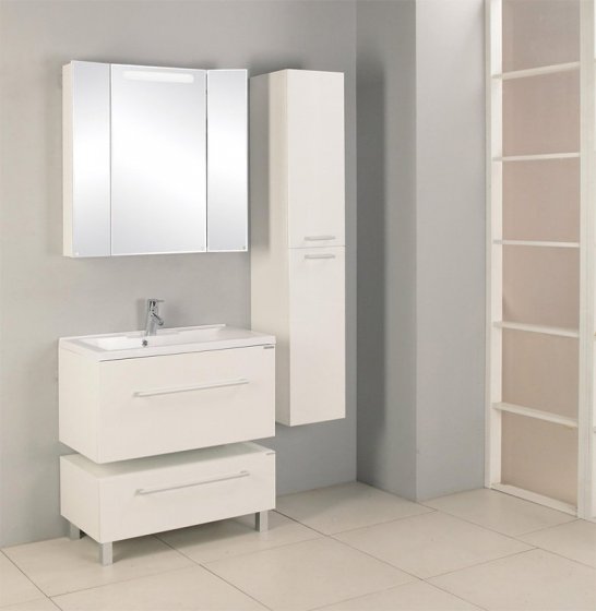 Фото товара Комплект мебели для ванной Акватон Мадрид 80 белая с ящиком