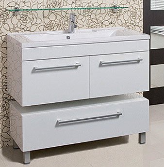 Фото товара Тумба для комплекта Акватон Мадрид 100 М 1A128001MA010 белая с 2 ящиками
