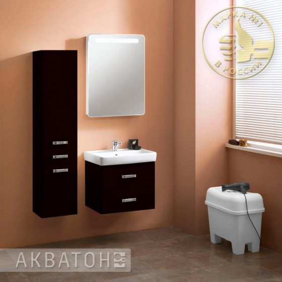 Фото товара Комплект мебели для ванной Акватон Америна 60 чёрная