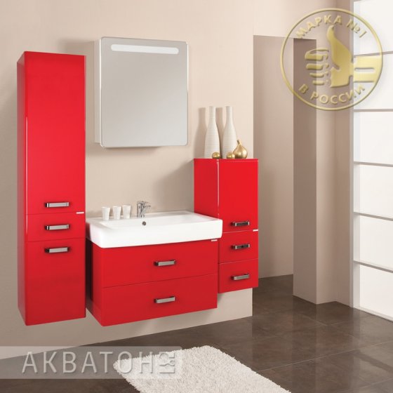 Фото товара Комплект мебели для ванной Акватон Америна 70 бордо