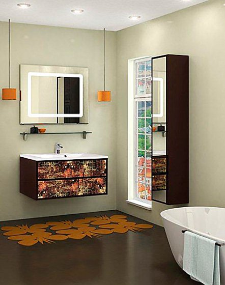 Фото товара Комплект мебели для ванной Акватон Римини 80 янтарь