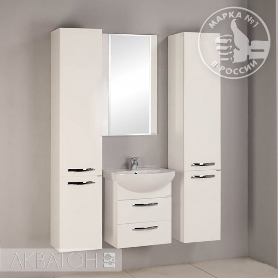 Фото товара Комплект мебели для ванной Акватон Ария М 50 белая