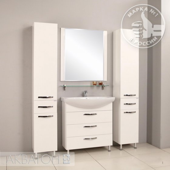 Фото товара Комплект мебели для ванной Акватон Ария Н 80 белая