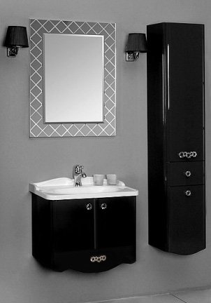 Фото товара Комплект мебели для ванной Акватон Венеция 75 черная