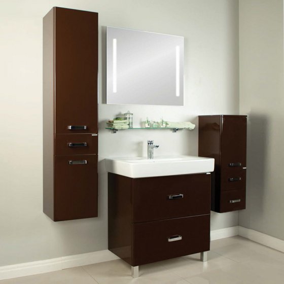 Фото товара Комплект мебели для ванной Акватон Америна Н 80 темно-коричневая