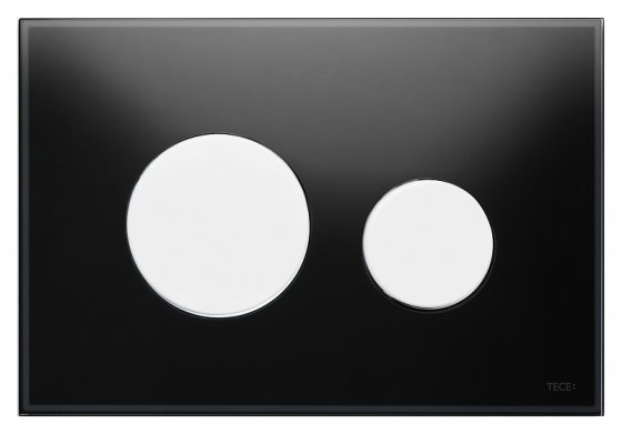 Фото товара Кнопка смыва Tece Loop 9 240 654 черное стекло, кнопка белая