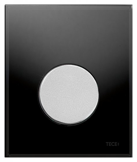Фото товара Кнопка смыва Tece Loop Urinal 9 242 655 черное стекло, кнопка хром матовый