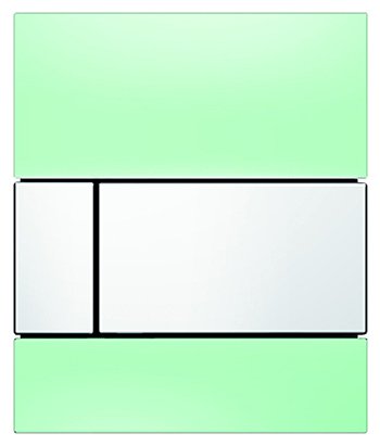 Фото товара Кнопка смыва Tece Square Urinal 9 242 805 зеленое стекло, кнопка хром глянцевый