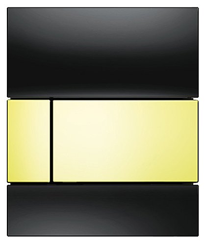 Фото товара Кнопка смыва Tece Square Urinal 9 242 808 черное стекло, кнопка золото