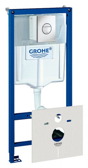 Фото товара Система инсталляции для унитазов Grohe Rapid SL 38813001 4 в 1 с кнопкой смыва