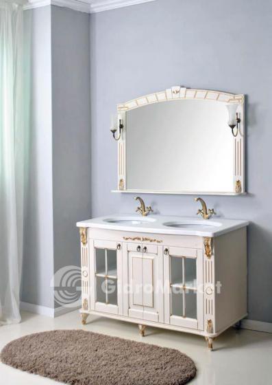 Фото товара Комплект мебели для ванной Atoll Александрия 130 black (серебро)