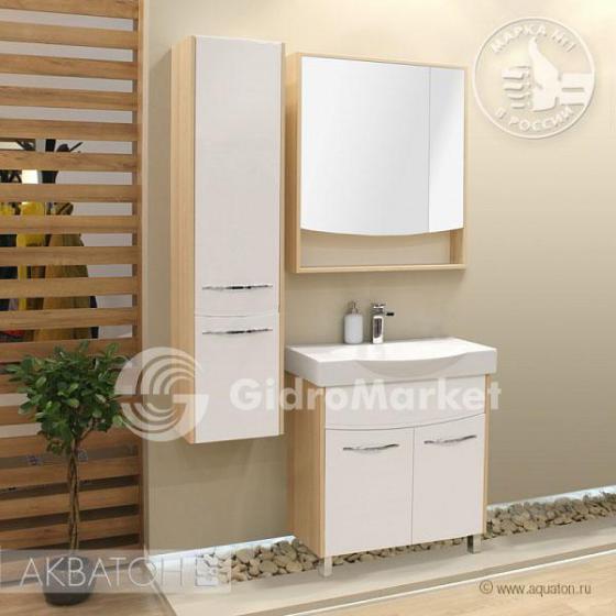 Фото товара Комплект мебели для ванной Акватон Инфинити 76 Н ясень коимбра