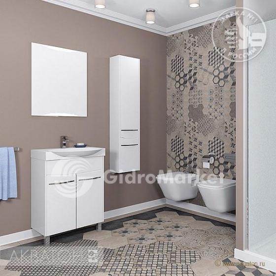 Фото товара Комплект мебели для ванной Акватон Инфинити 76 Н белый глянец