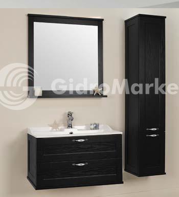 Фото товара Комплект мебели для ванной Акватон Леон 80 ясень черный