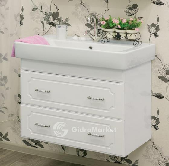 Фото товара Тумба с раковиной подвесная для комплекта Sanflor Ксения 80 /Q 80 (Дрея)