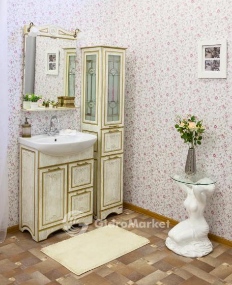 Фото товара Комплект мебели для ванной Sanflor Адель 65 белый/патина золото