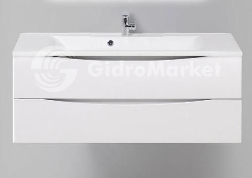 Фото товара MARINO База под раковину подвесная с двумя выкатными ящиками, Bianco Opaco, 1200x450x500, MARINO-1200-2C-SO-BO-P