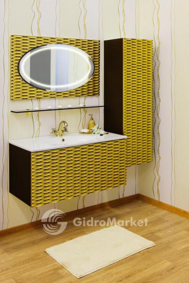 Фото товара Комплект мебели для ванной Sanflor Белла 100 шоколадный/патина золото