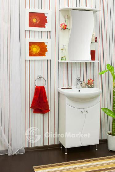 Фото товара Комплект мебели для ванной Sanflor Лина 55 белый глянец