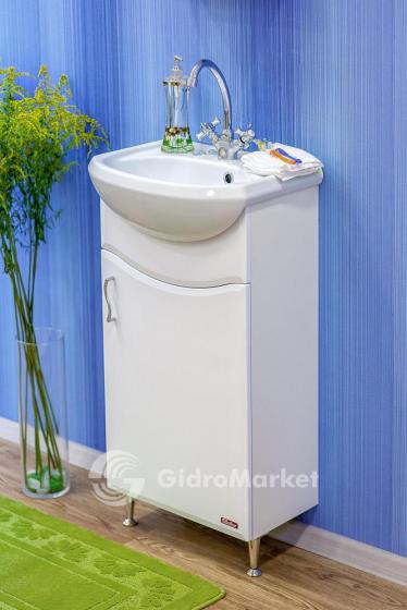 Фото товара Тумба с раковиной для комплекта Sanflor Илона 45 R/L белый глянец