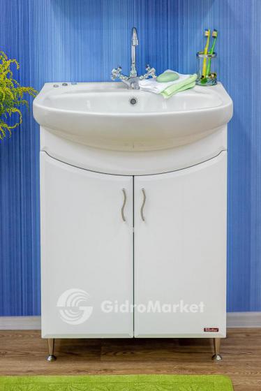 Фото товара Тумба с раковиной для комплекта Sanflor Илона 65 белый глянец