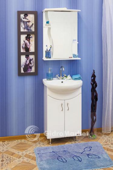 Фото товара Комплект мебели для ванной Sanflor Илона 55 белый глянец
