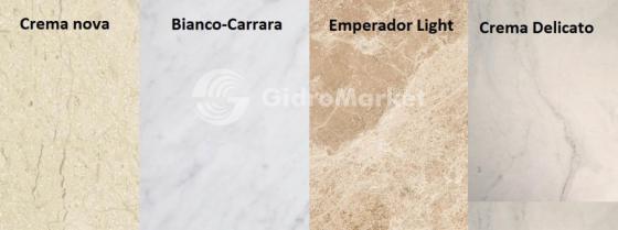 Фото товара Столешница мраморная Tessoro Floris 115, Crema Nova, Crema Delicato, Emperador Light (Испания), Bianco Carrara