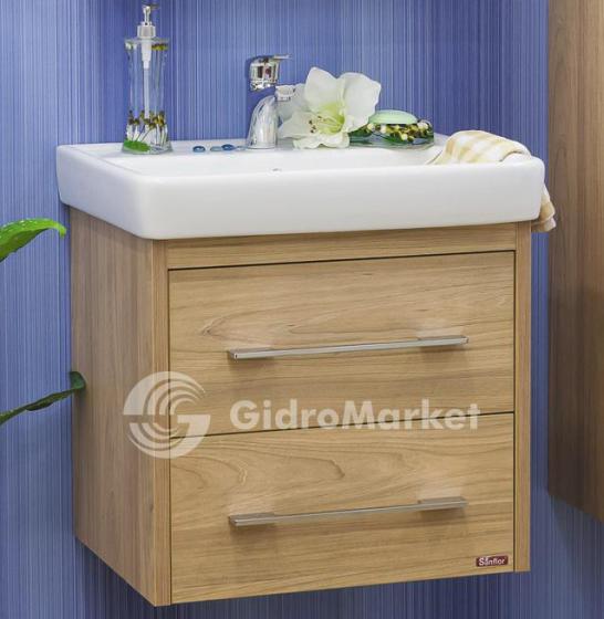 Фото товара Тумба с раковиной для комплекта Sanflor Ларго 2 60 швейцарский вяз + Тигода 60
