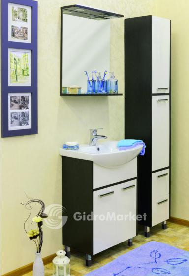 Фото товара Комплект мебели для ванной Sanflor Марсель 55 венге/белый